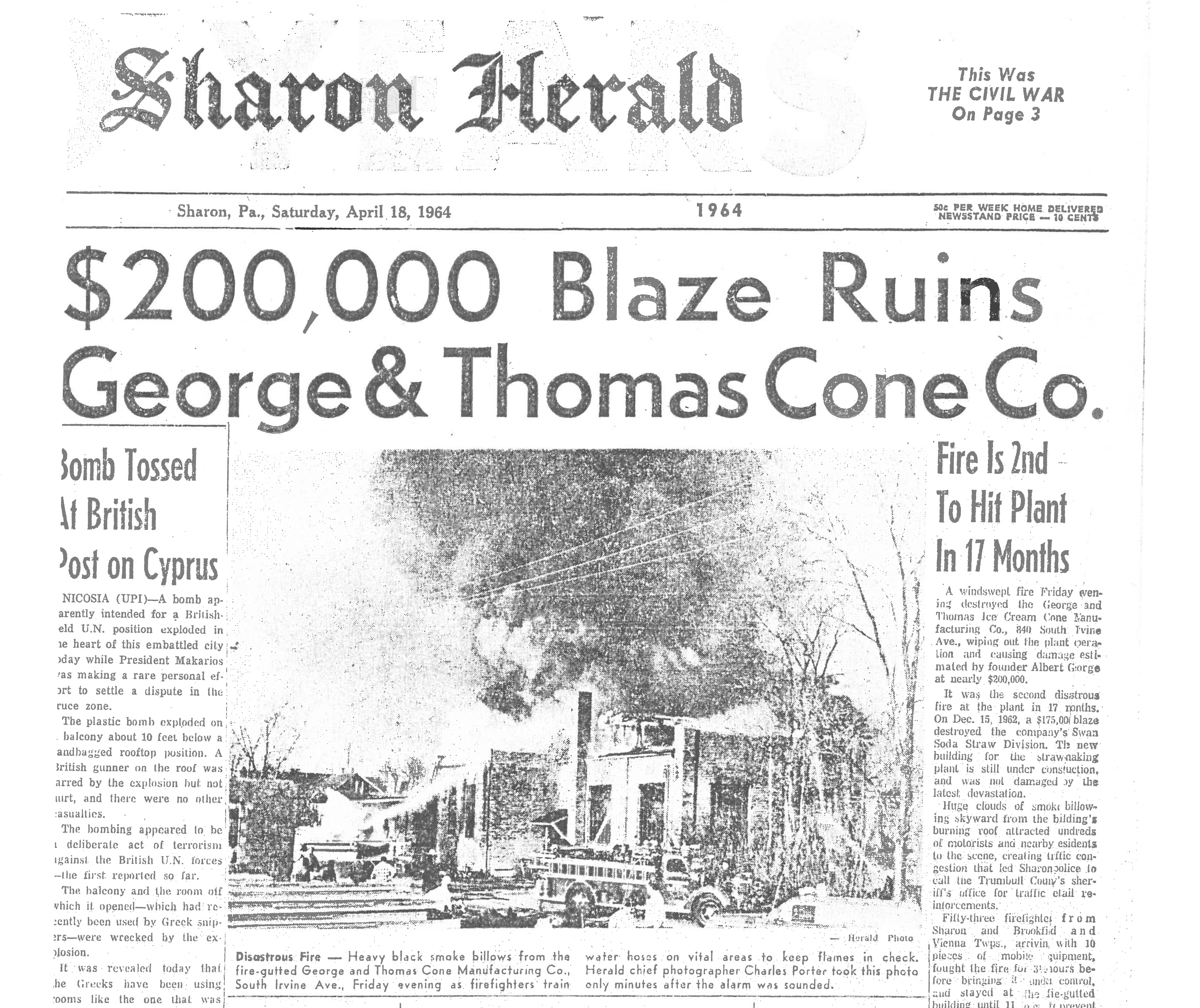 Article taken from the Herald concerning the second fire