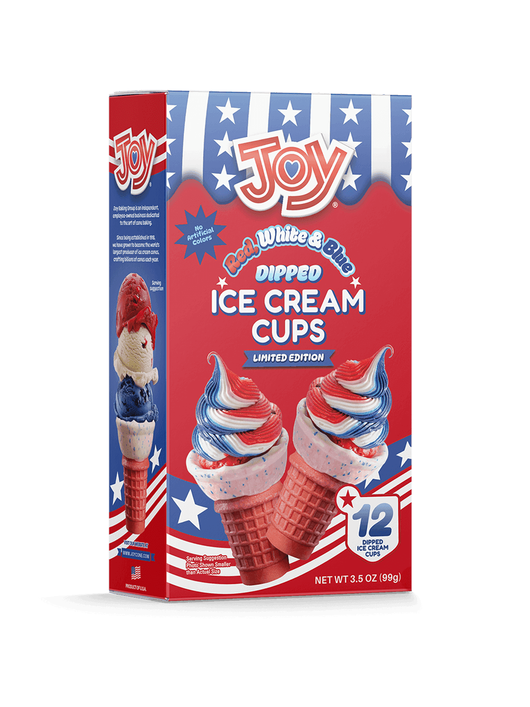 12ct. Red, White and Blue Dipped Cake Cups box
