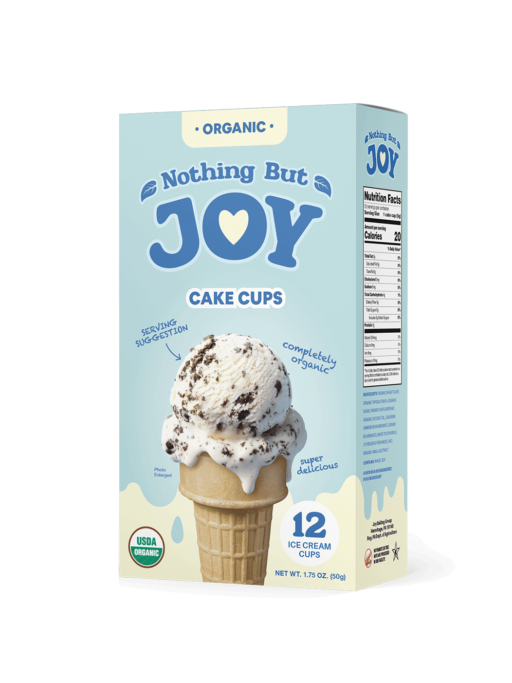 12ct. Nothing But Joy Organic Cake Cups box